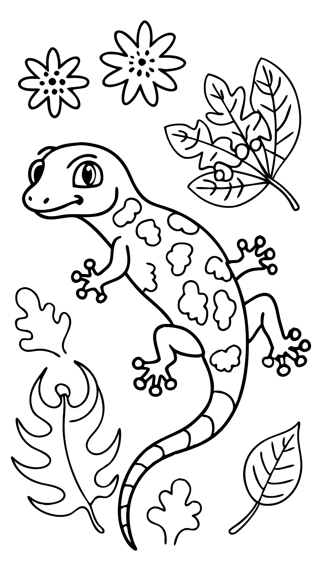 Página para colorear de gecko